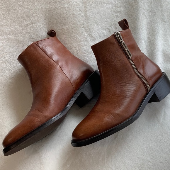 ZARA Men Chelsea Brown Leather Ankle Boots - Picture 5 of 11